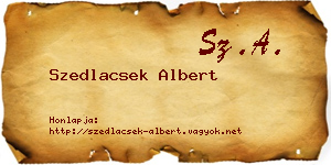 Szedlacsek Albert névjegykártya