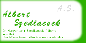albert szedlacsek business card